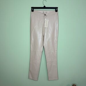 NEW ESQUALO  vegan Leather Trousers biscuit woman’s size 6 Y2K straight pants